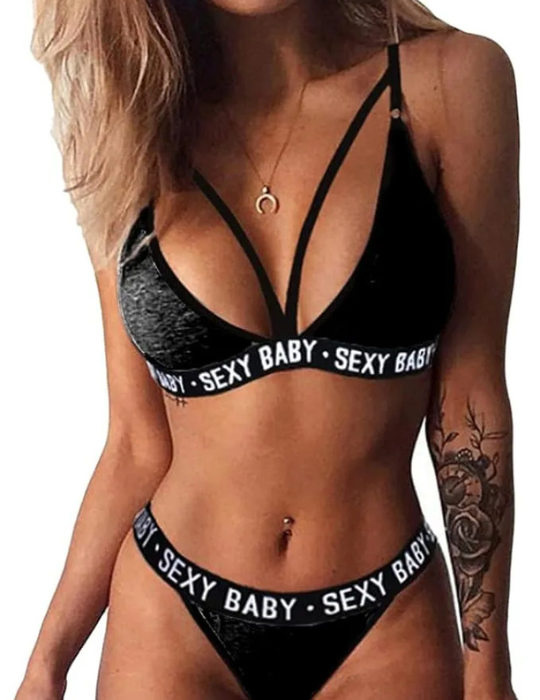 Black Triangle Bikini Set – Stylish Swimwear for Women | BelleNisa